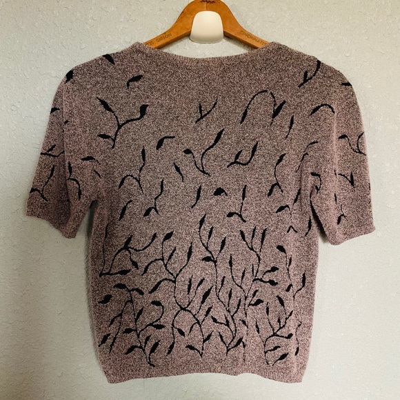 Objects gold, slightly cropped gray & black blouse - Picture 2 of 3